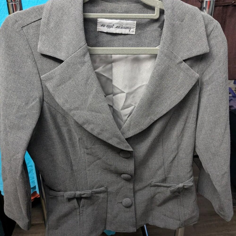 No Appt Necessary Gray Blazer Size XS
